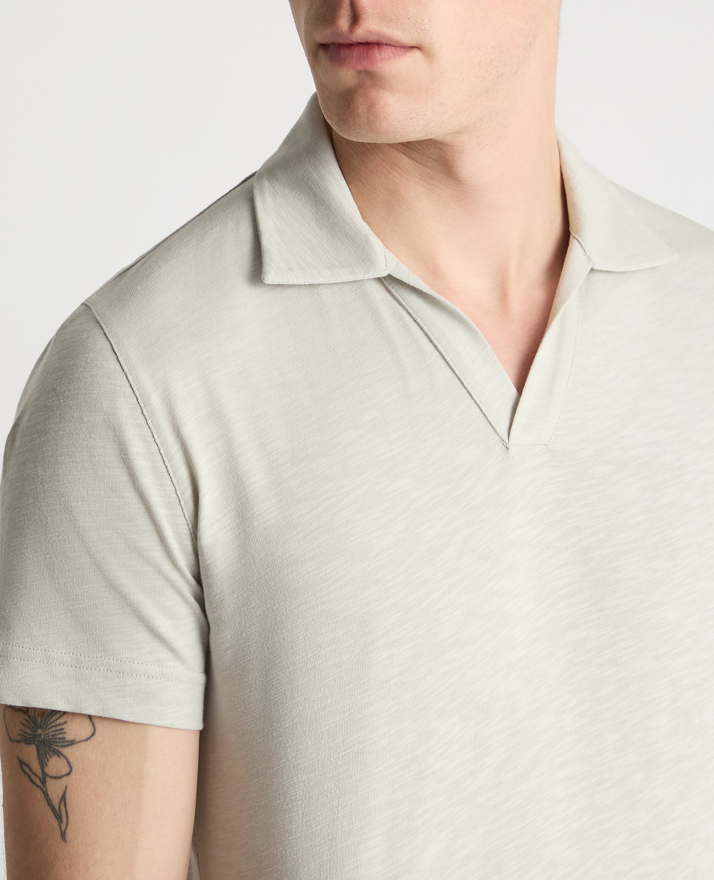 Slub Yarn Jersey Polo Shirt