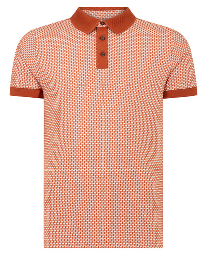 Weave Design Stretch Polo Shirt