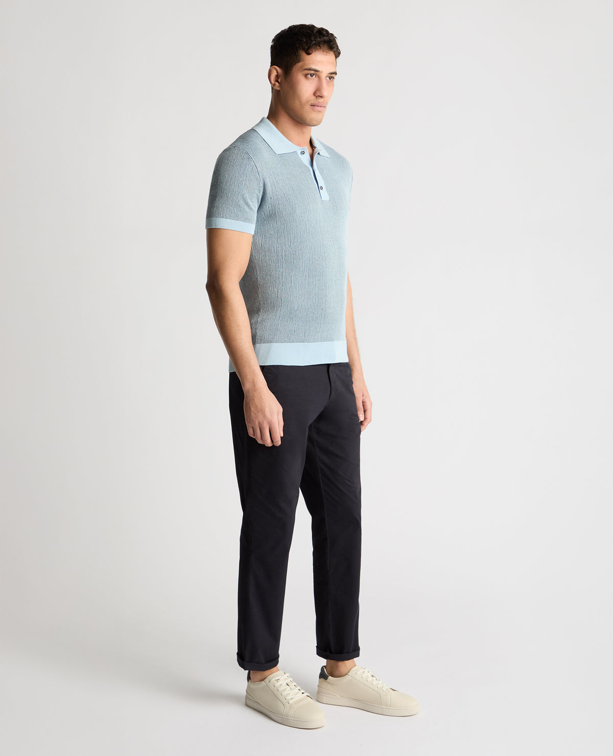 Man wearing a blue jumper