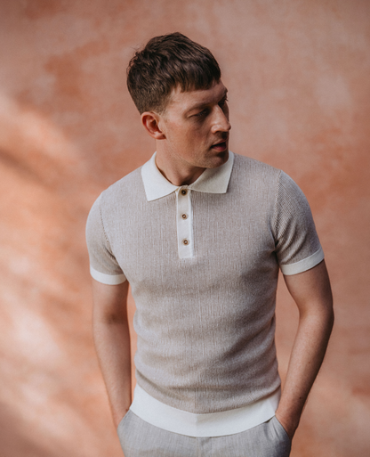 Textured Knit Polo