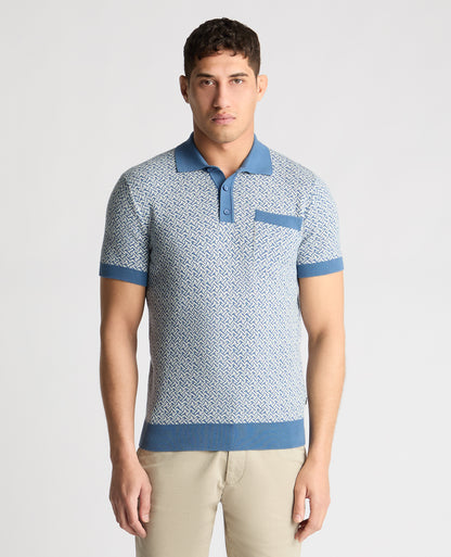 Geometric Print knit Polo