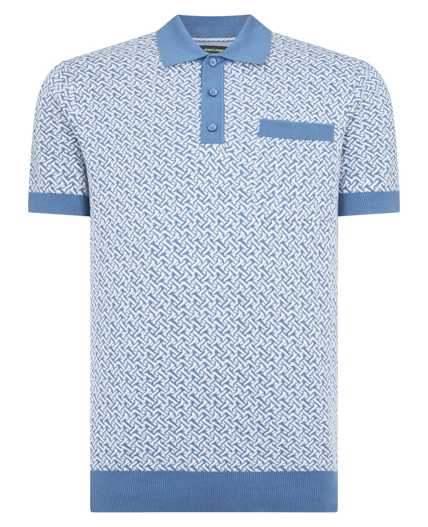 Geometric Print knit Polo