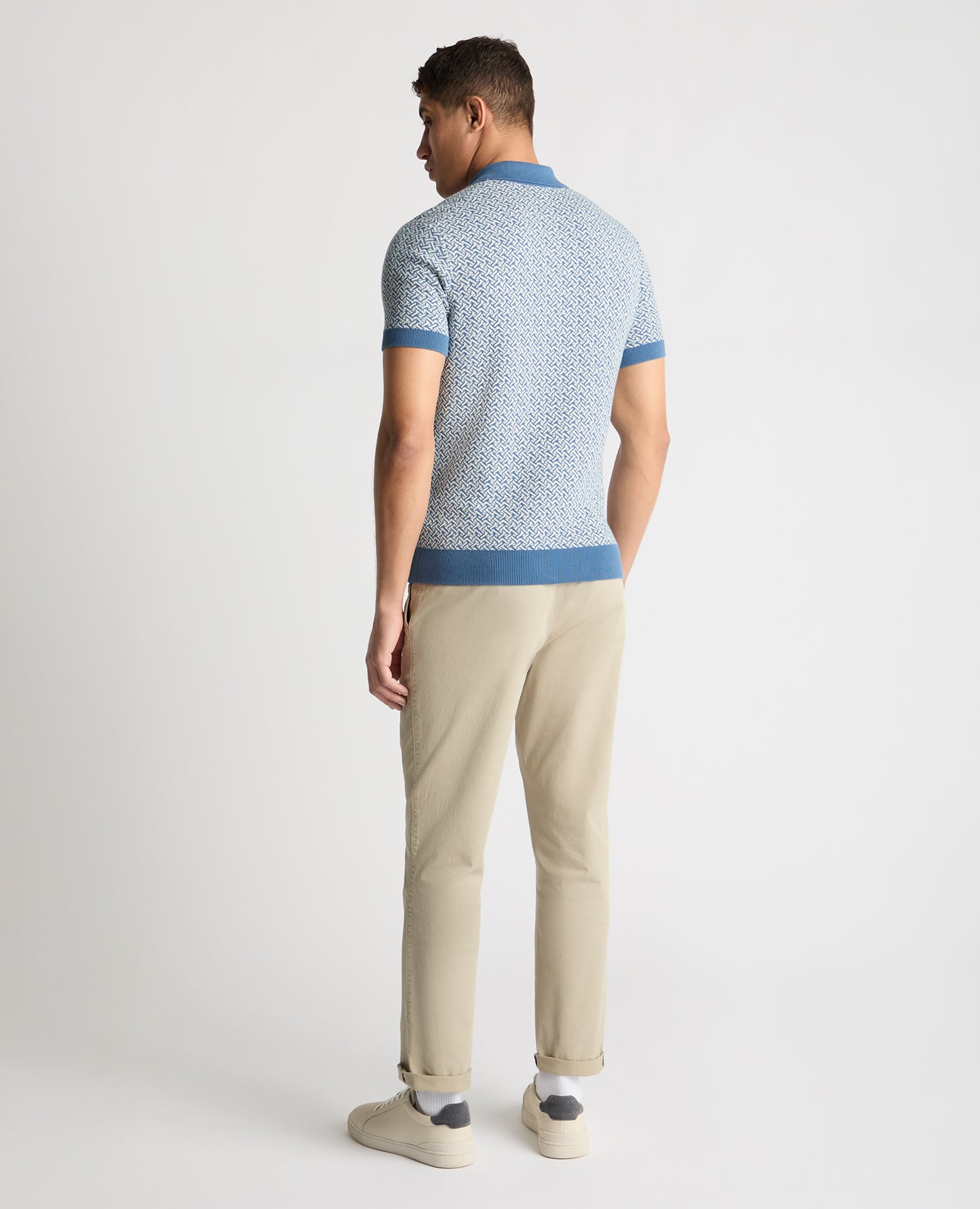 Geometric Print knit Polo