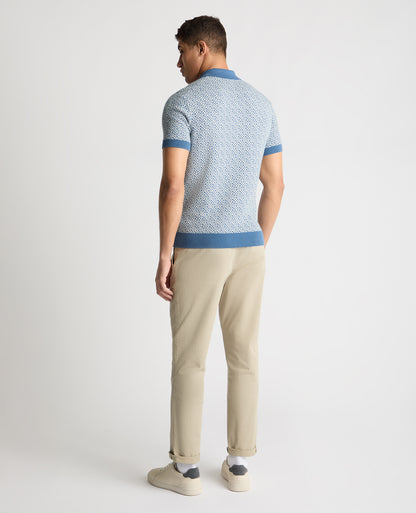 Geometric Print knit Polo