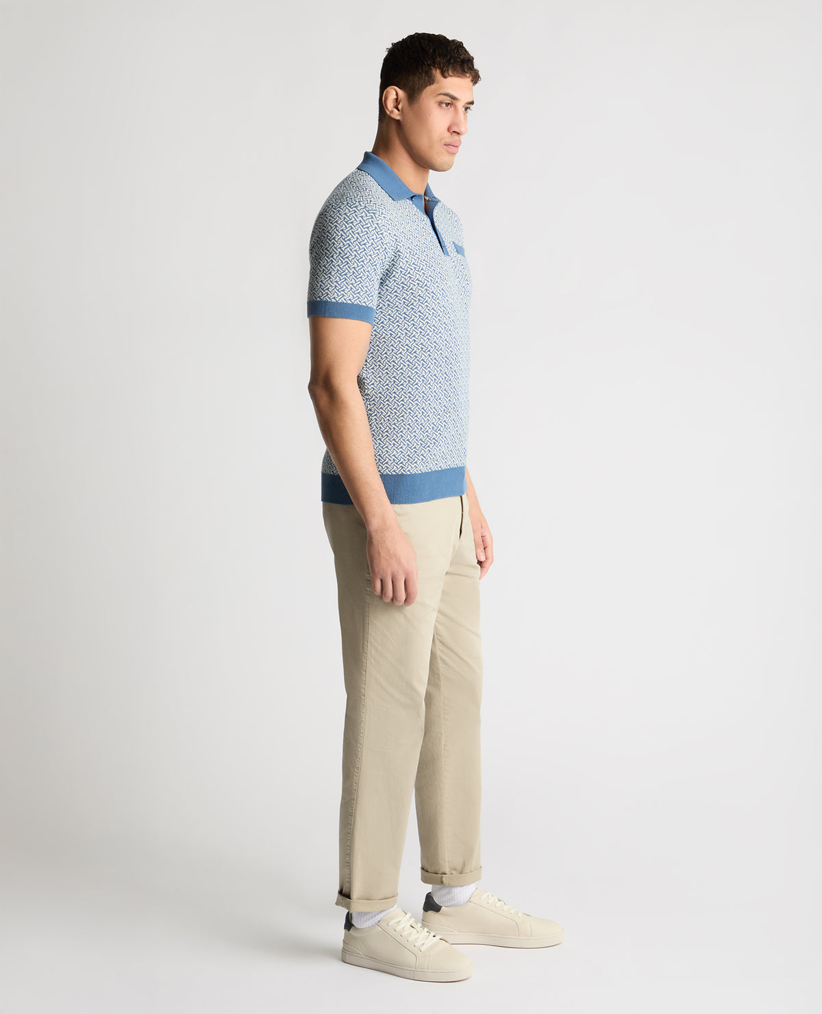 Man wearing a blue jumper
