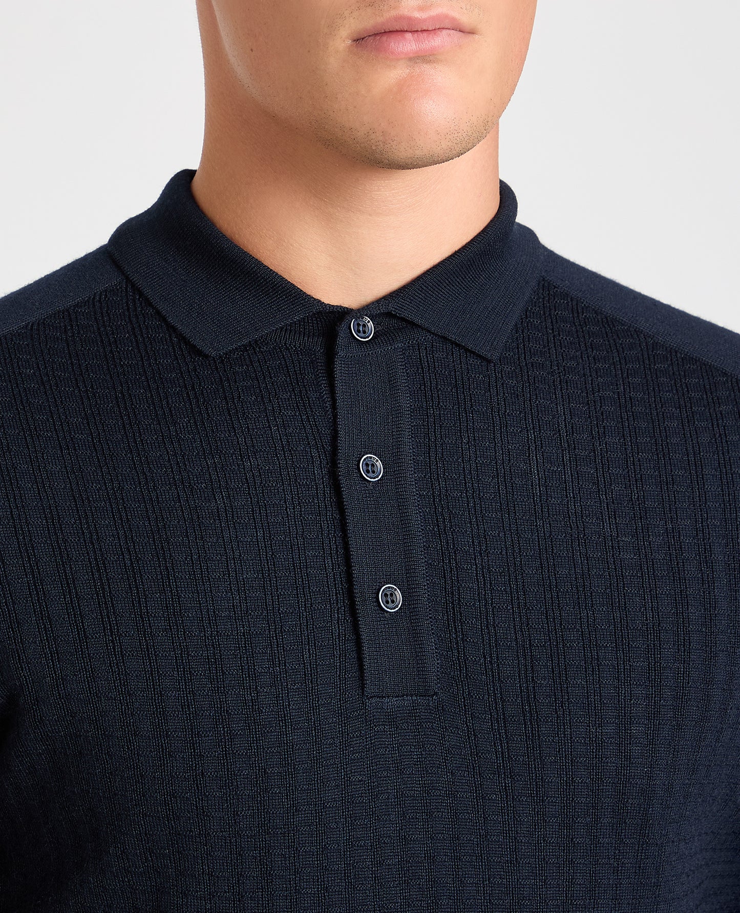 Merino Wool-Blend Knit Polo