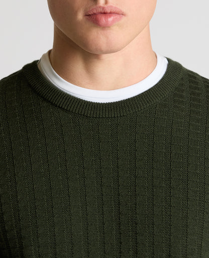 Grid Knit Wool-Blend Sweater