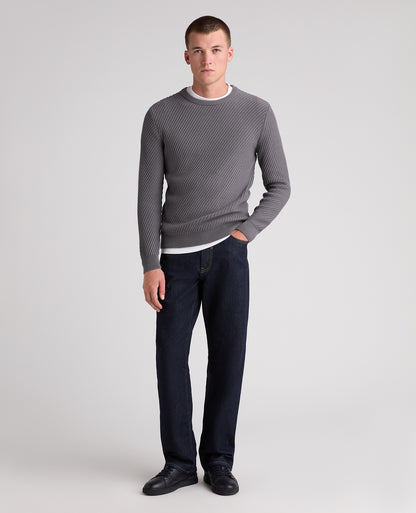 Grey Textured Knit Jumper