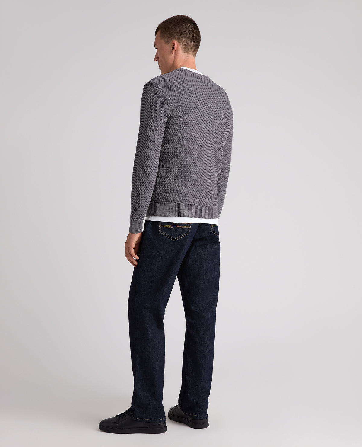Grey Textured Knit Jumper