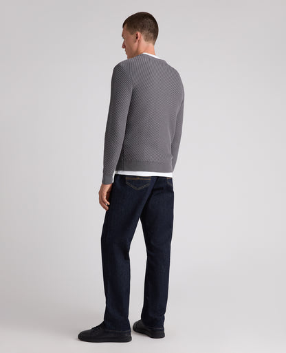 Grey Textured Knit Jumper