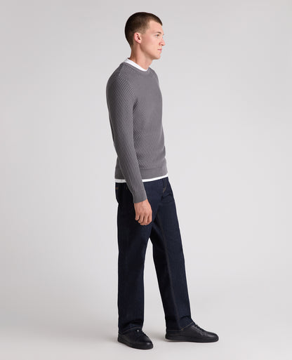 Grey Textured Knit Jumper