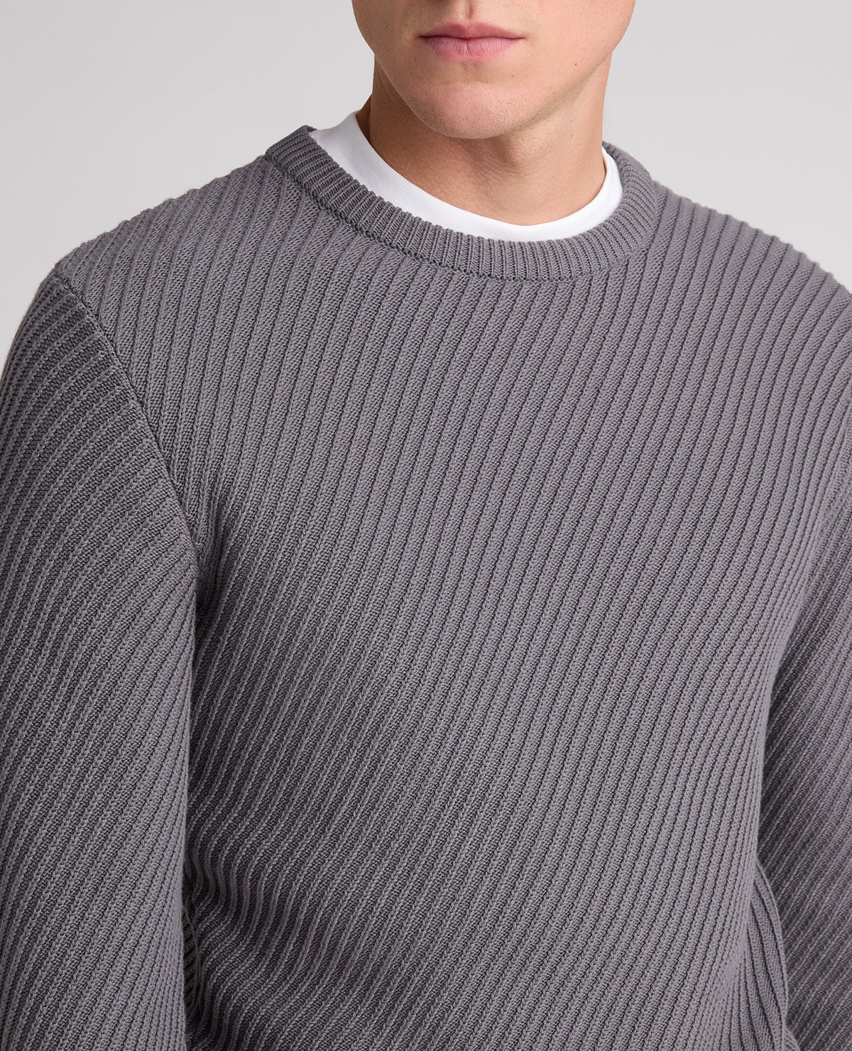 Grey Textured Knit Jumper