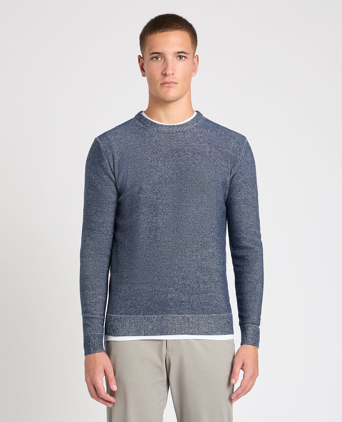 Man wearing a blue jumper