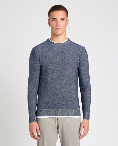 Man wearing a blue jumper