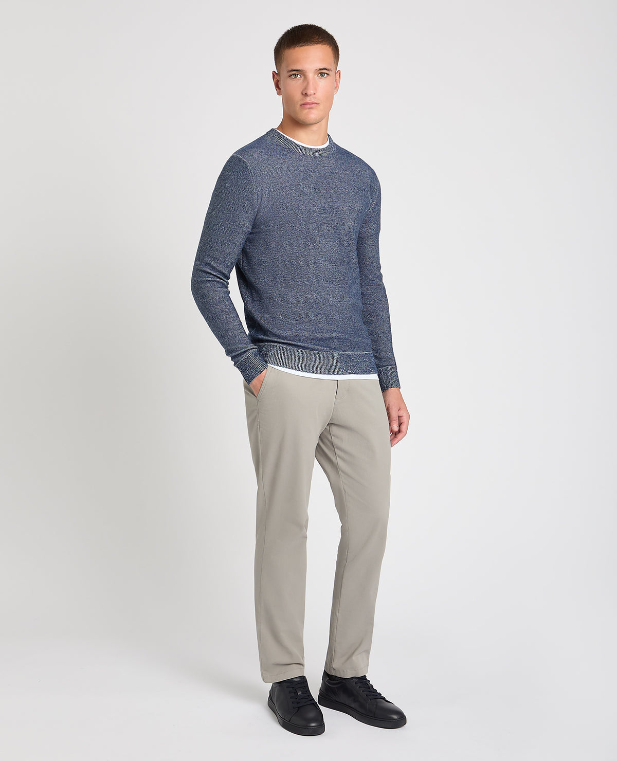 Man wearing a blue jumper