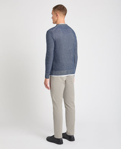 Man wearing a blue jumper