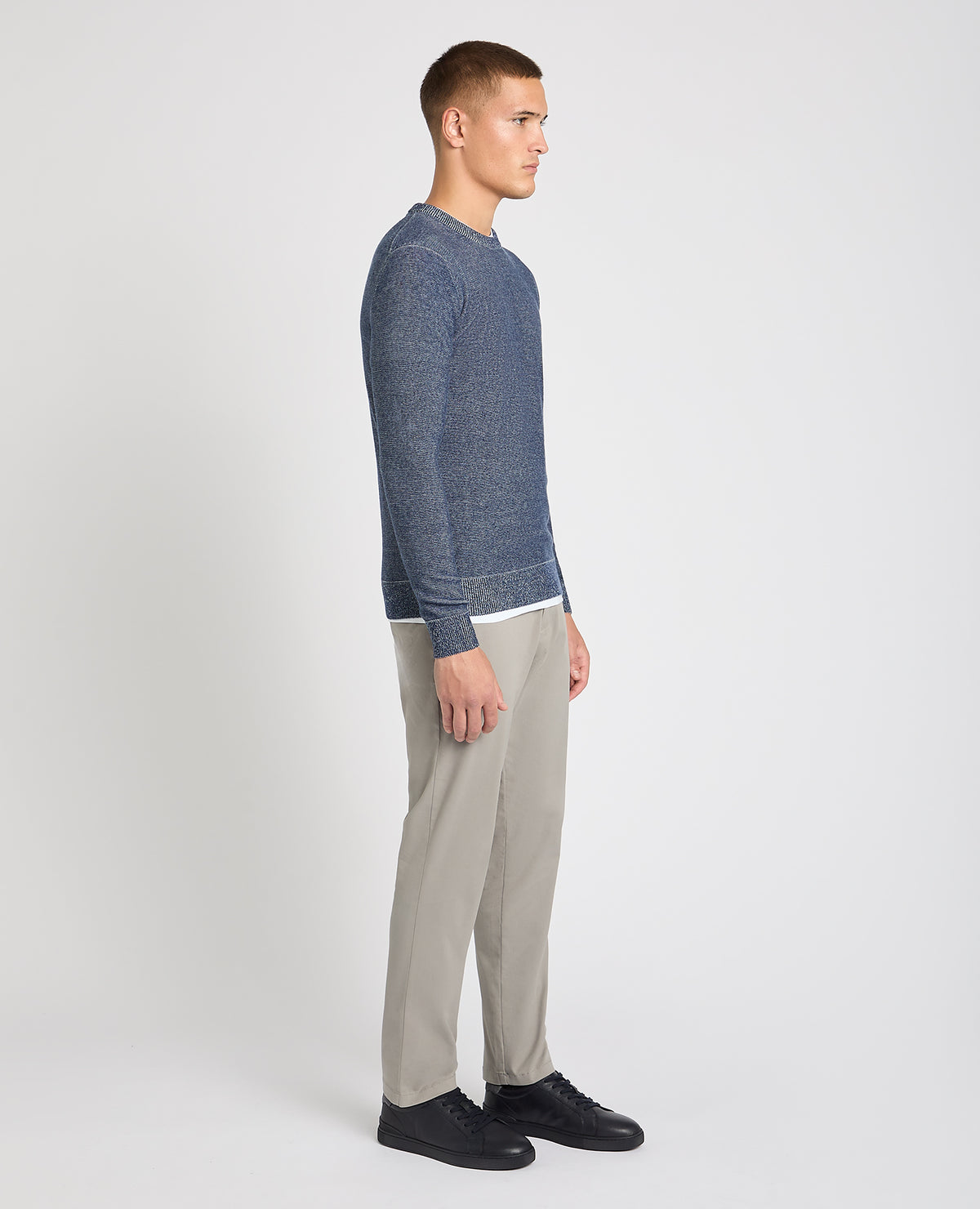 Man wearing a blue jumper