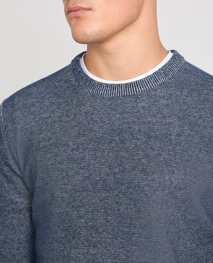 Man wearing a blue jumper