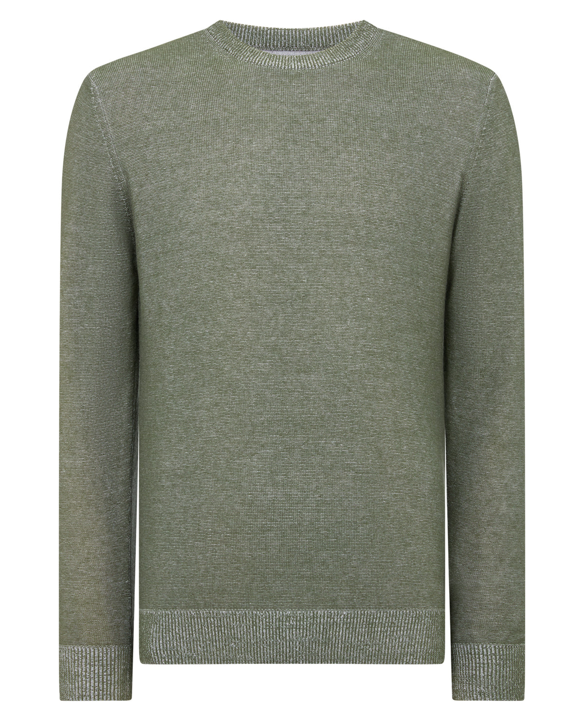 Man wearing a green Two-Tone Knit Sweater
