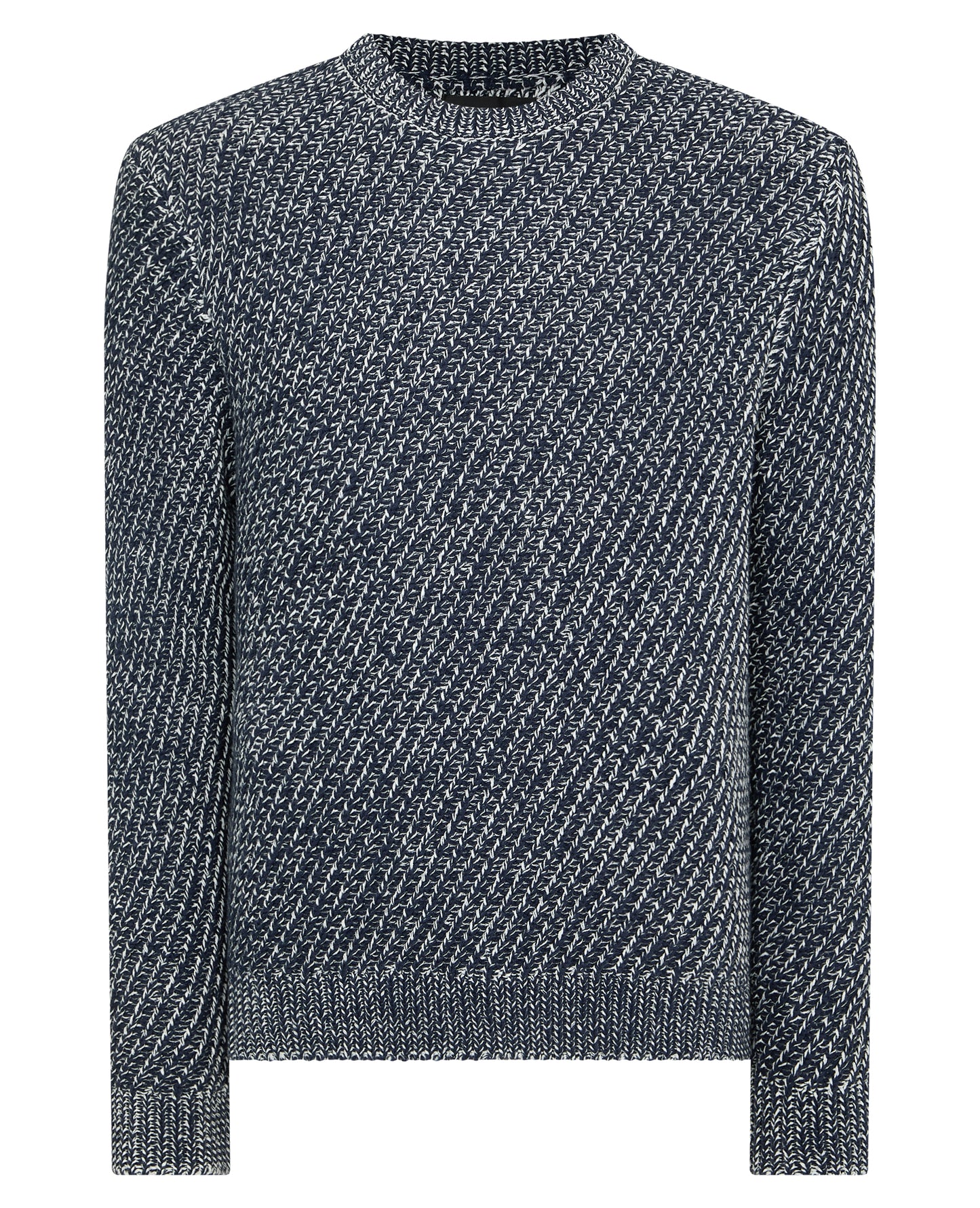 Two-Tone Cotton-Blend Knit Sweater