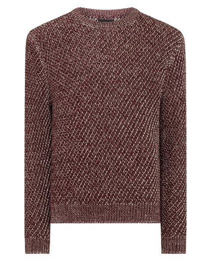 Man wearing a brown Two-Tone Cotton-Blend Knit Sweater