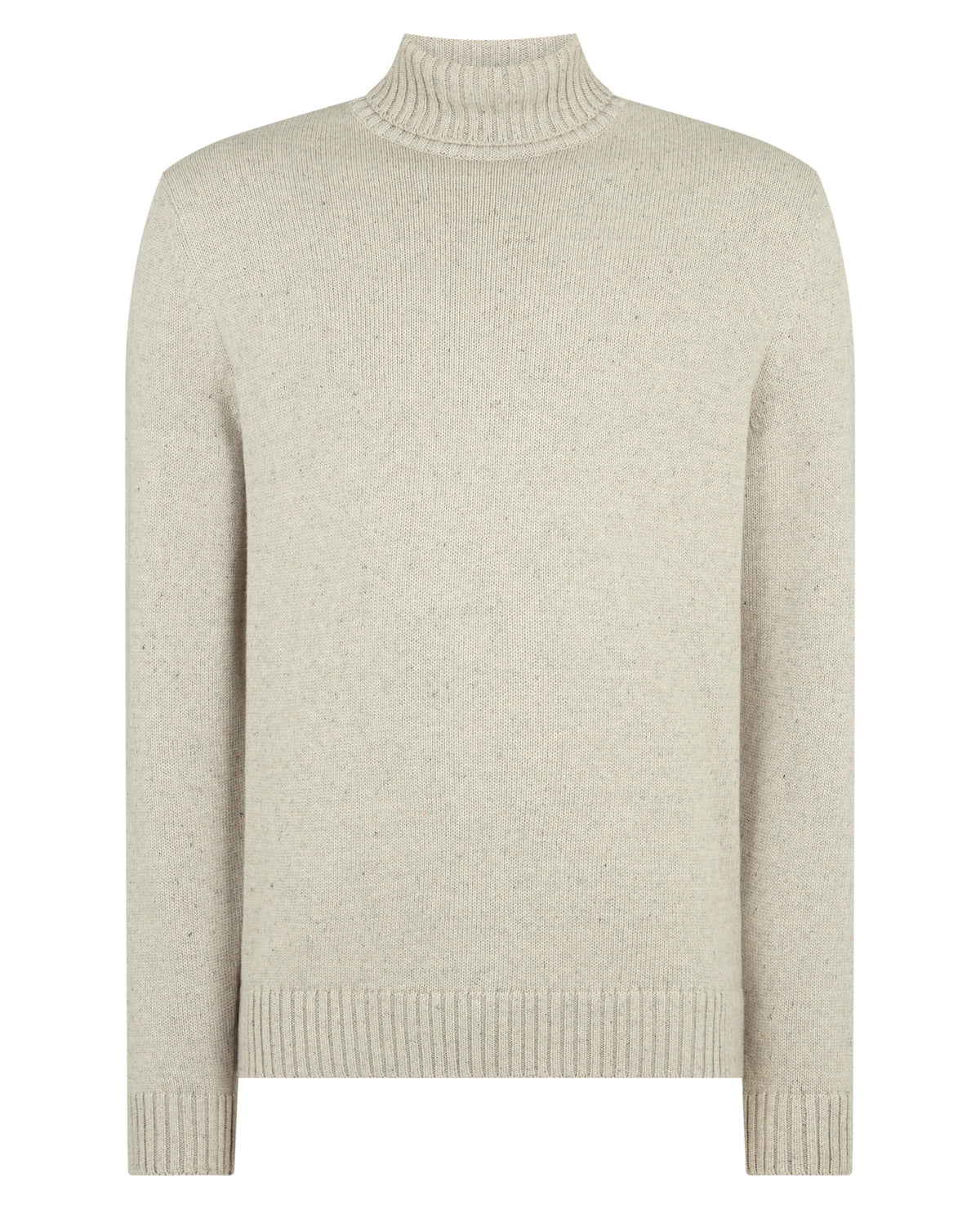 Man wearing a grey Roll Neck Cotton Knit Sweater