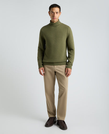 Green Roll Neck Cotton Jumper