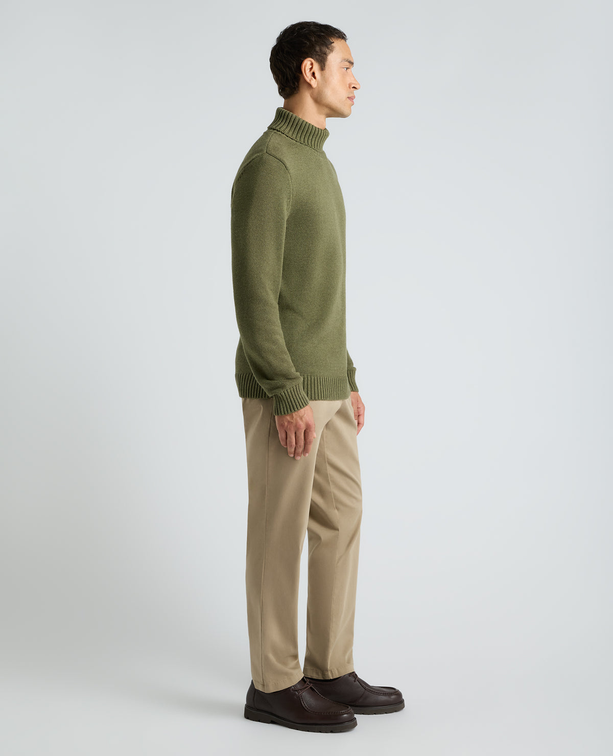 Green Roll Neck Cotton Jumper