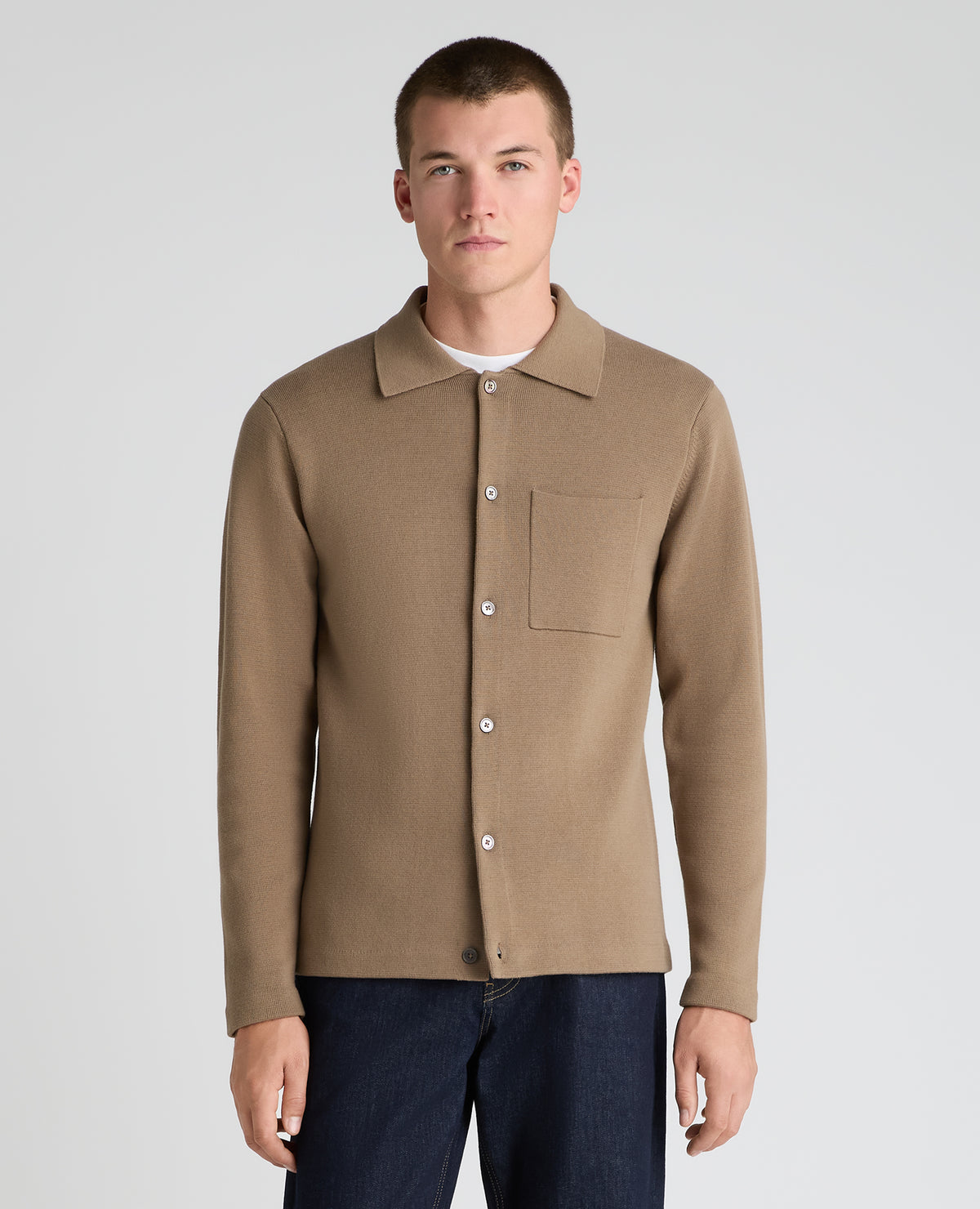 Stone Button Up Cotton Cardigan