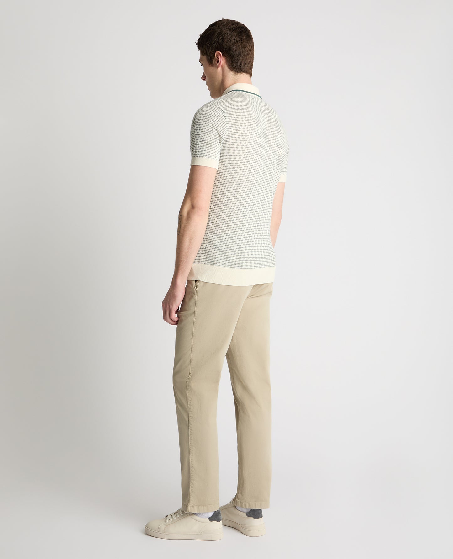 Wave Print Knit Polo