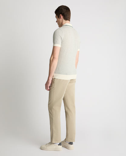 Wave Print Knit Polo