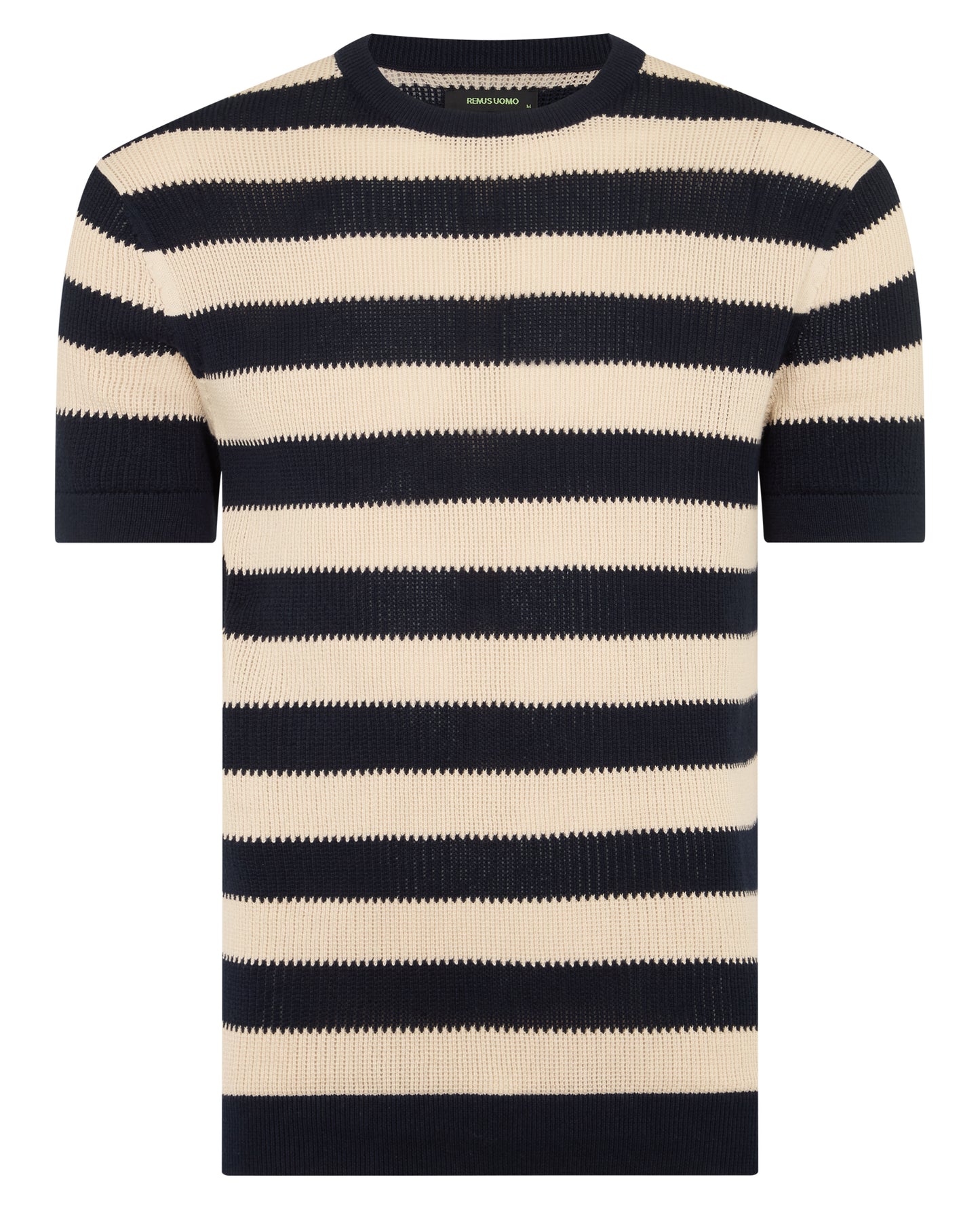 Stripe Knit Crew Neck T-Shirt