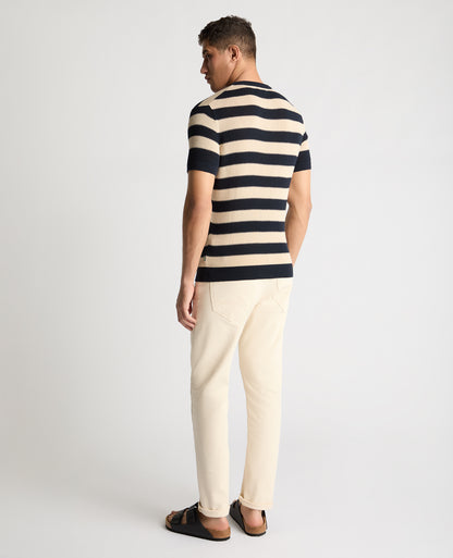 Stripe Knit Crew Neck T-Shirt