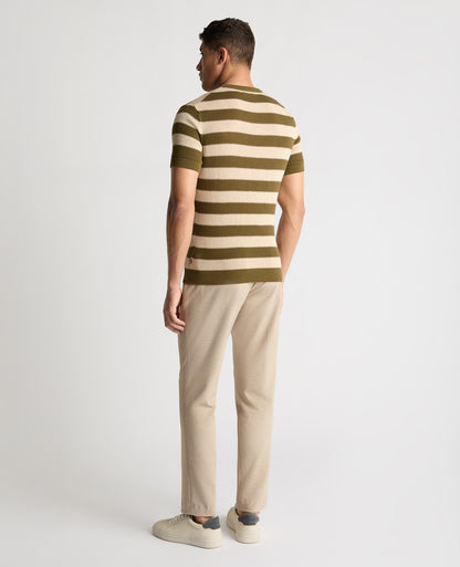 Stripe Knit Crew Neck T-Shirt