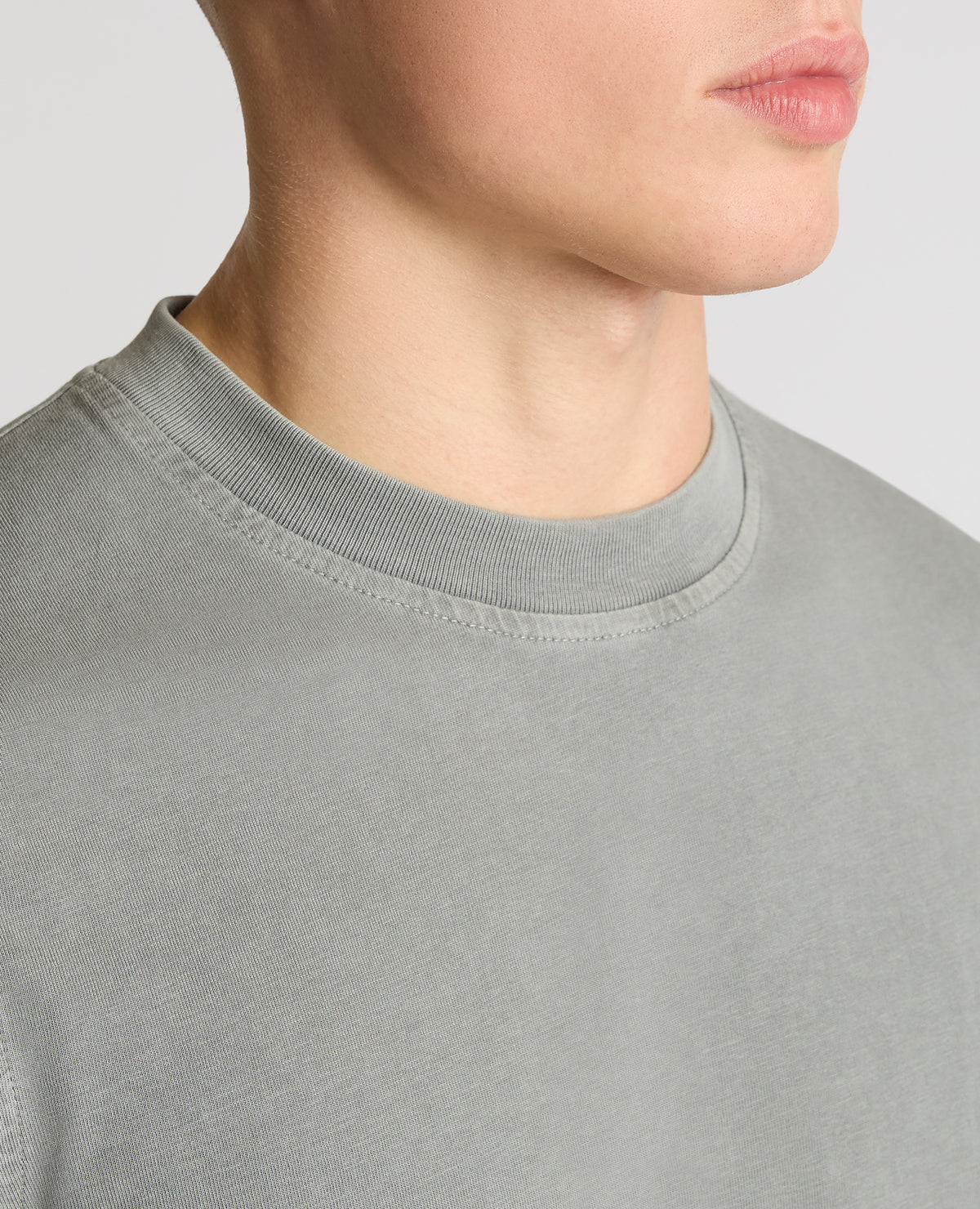 Man wearing a grey Relaxed Fit Organic Cotton T-Shirt