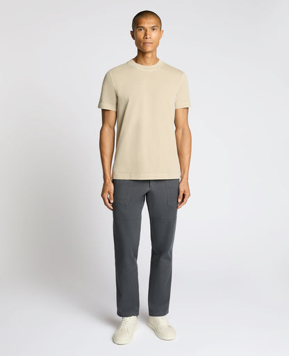 Man wearing a sand Relaxed Fit Organic Cotton T-Shirt