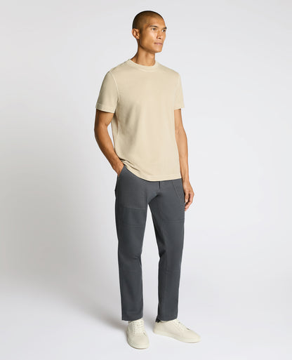Man wearing a sand Relaxed Fit Organic Cotton T-Shirt