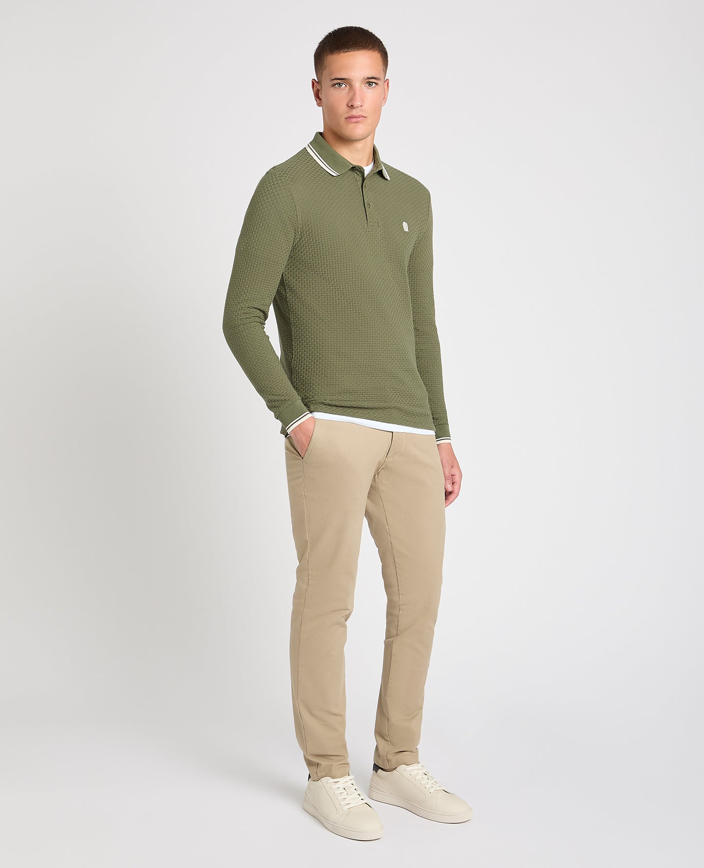 Contrast Collar Jersey Polo