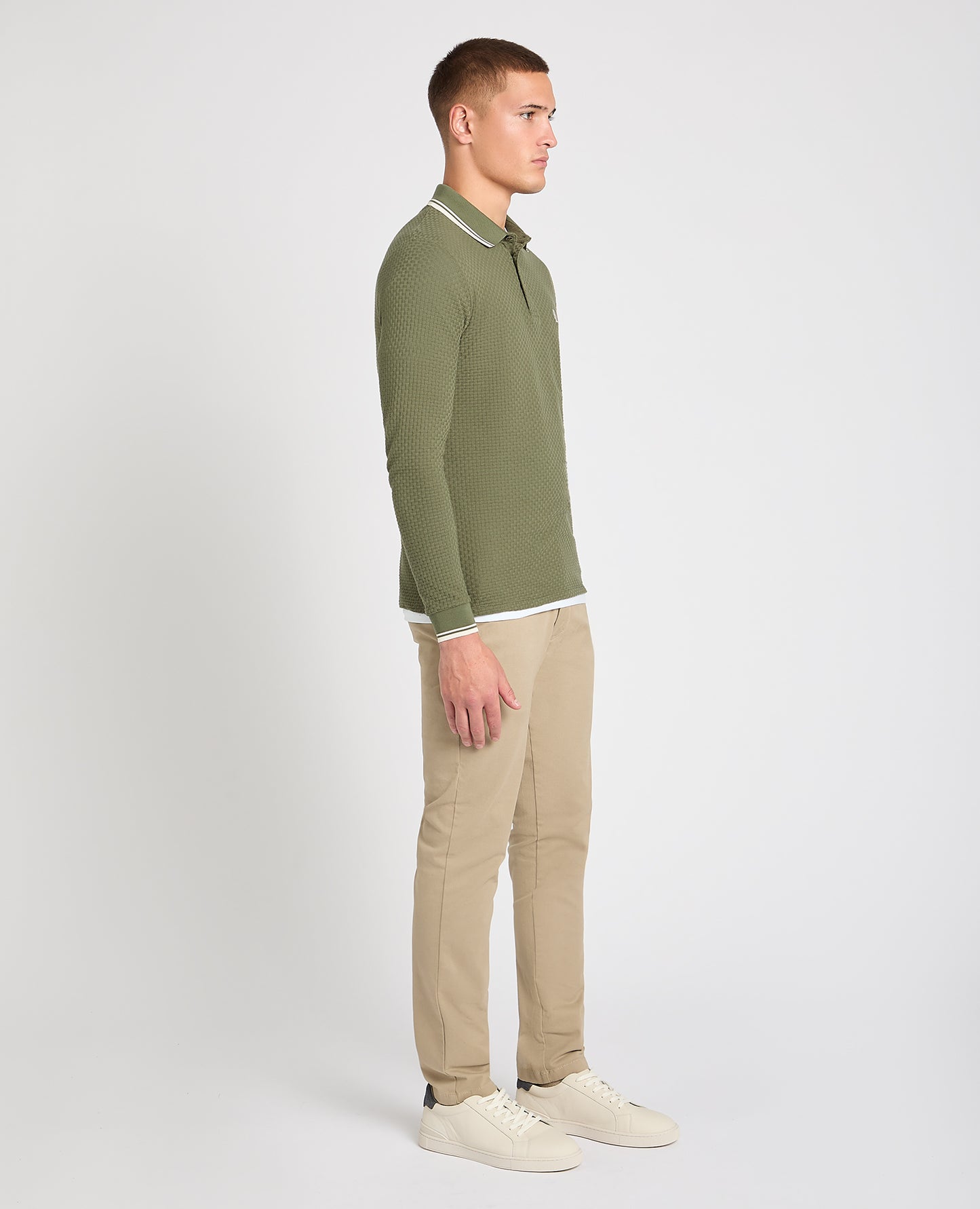 Contrast Collar Jersey Polo