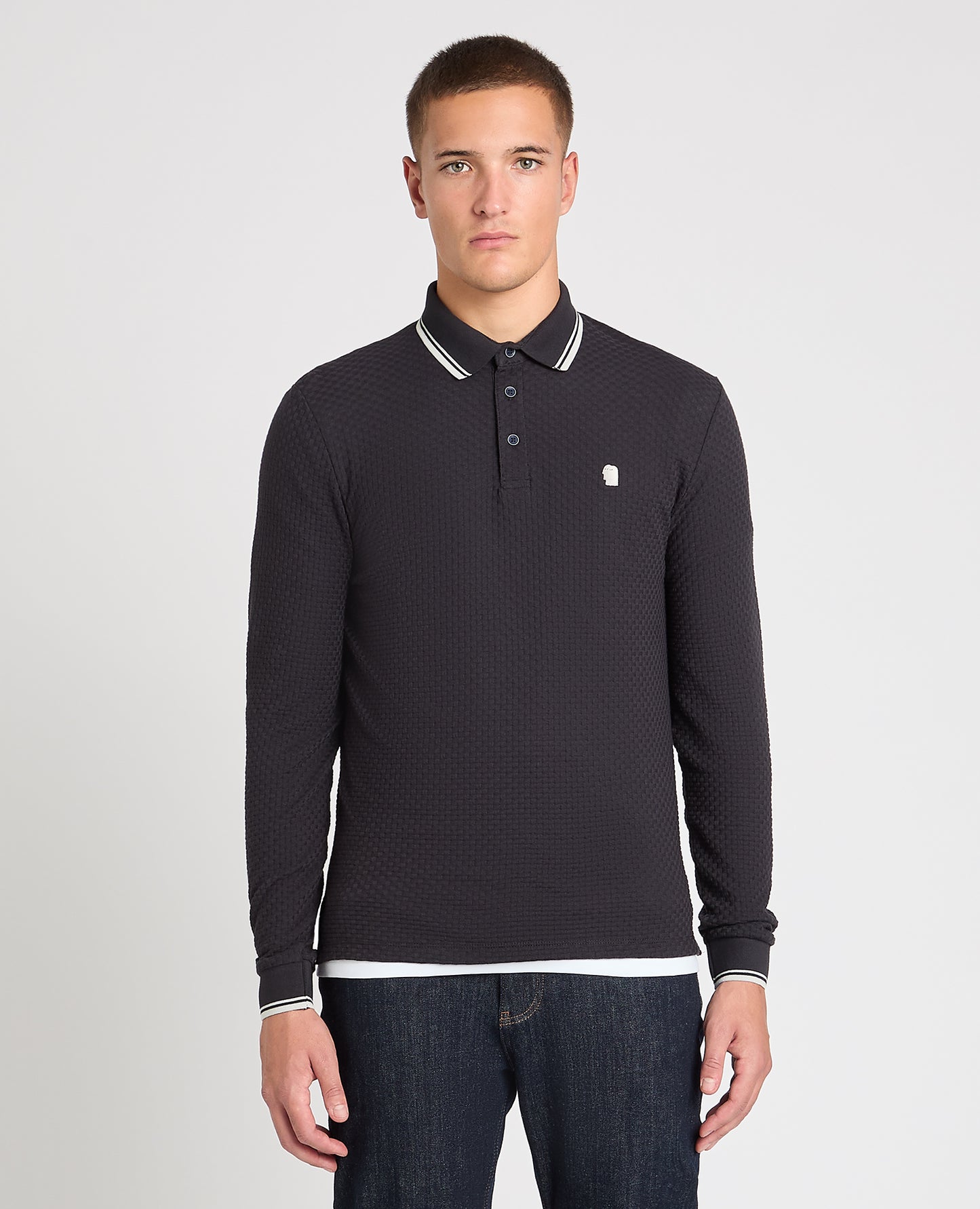Contrast Collar Jersey Polo