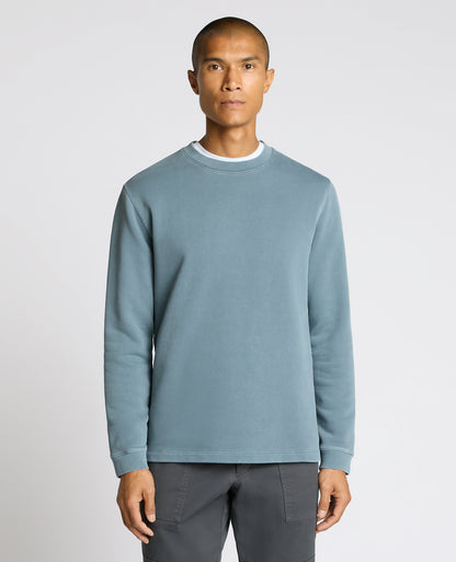 Man wearing a blue Crew Neck Jersey Sweatshirt