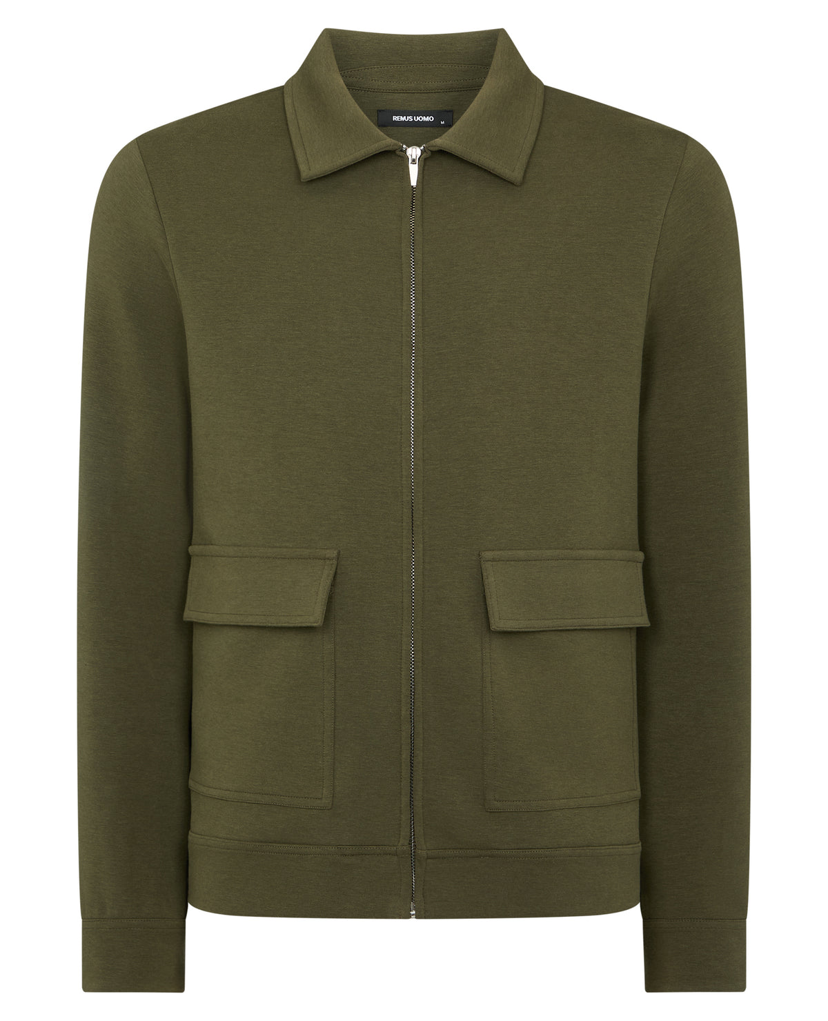 Man wearing a green Bamboo-Blend Overshirt