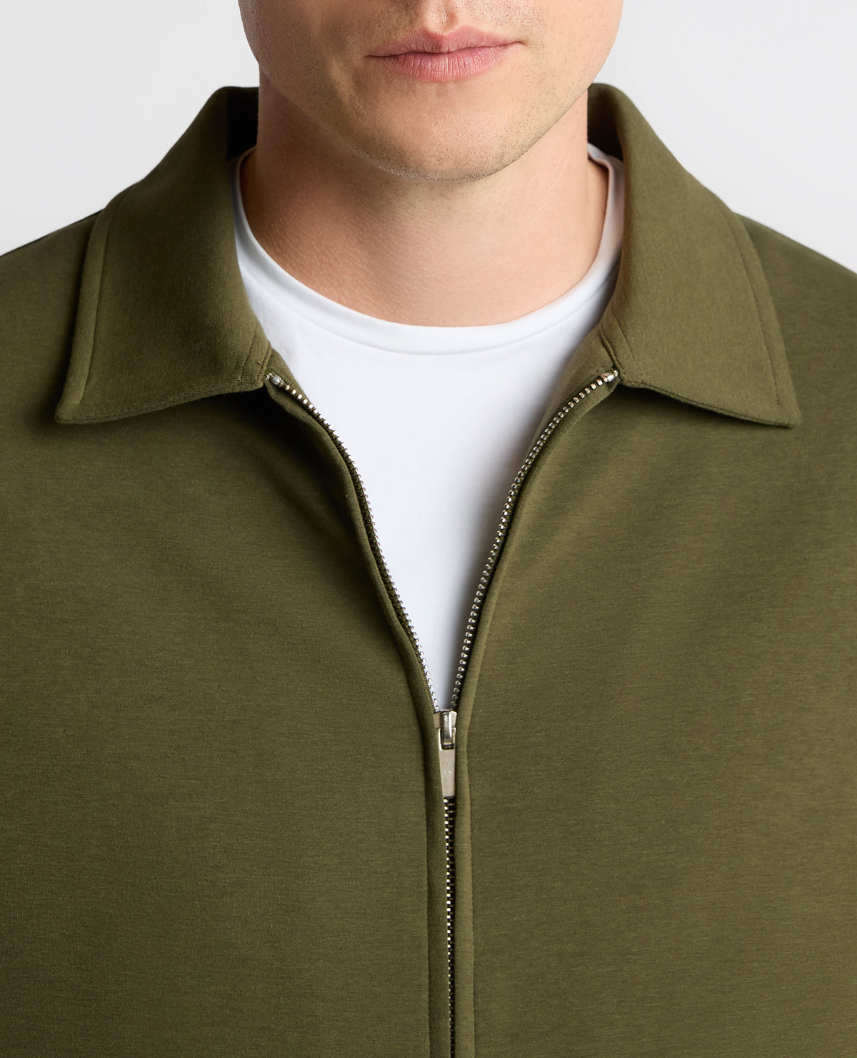 Man wearing a green Bamboo-Blend Overshirt