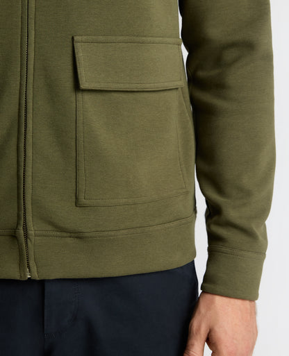 Man wearing a green Bamboo-Blend Overshirt