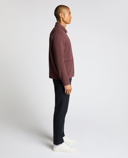 Man wearing a brown Bamboo-Blend Overshirt
