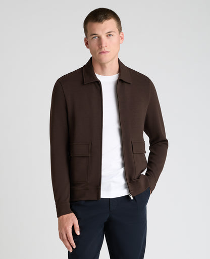 Brown Bamboo Blend Overshirt