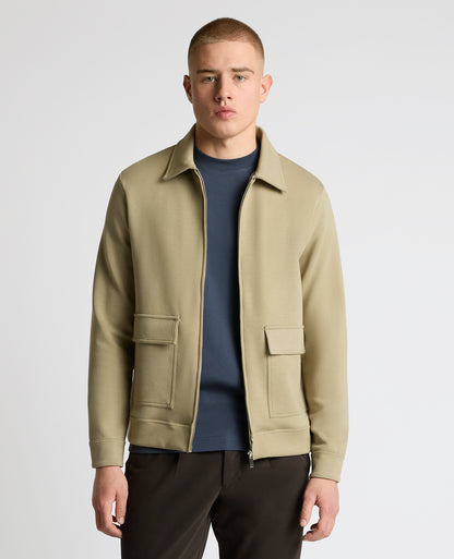 Man wearing a sand Bamboo-Blend Overshirt