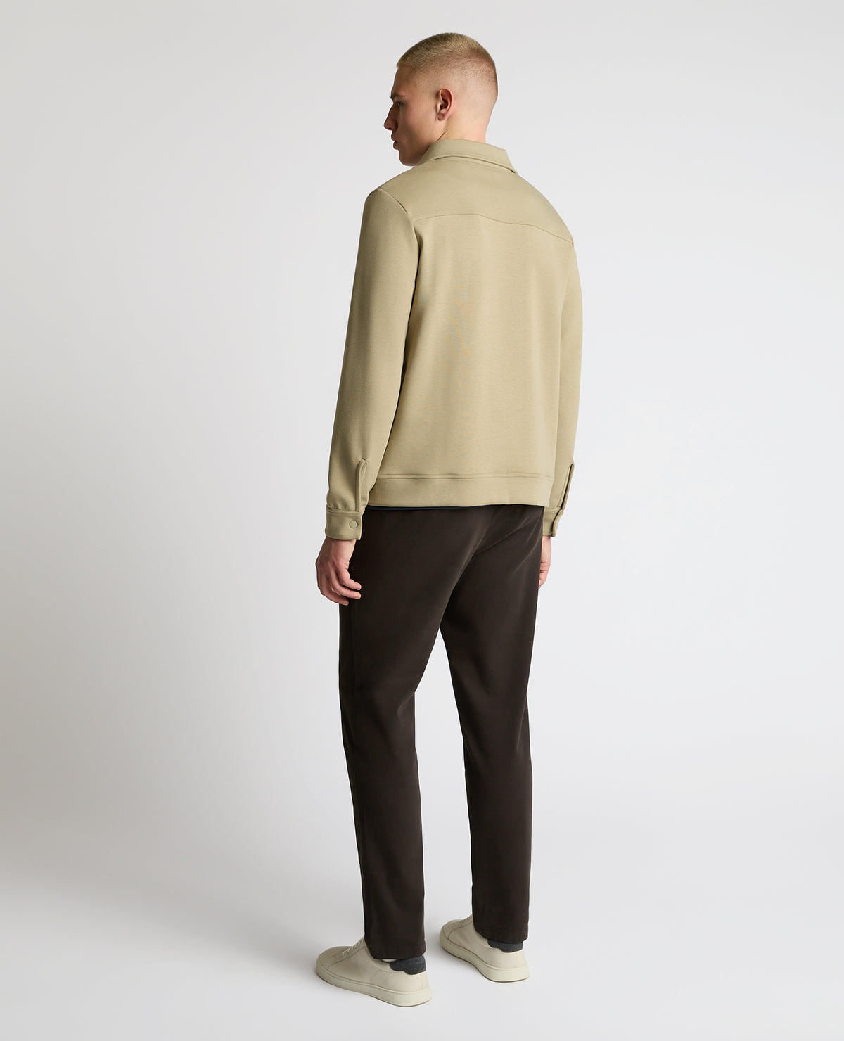 Man wearing a sand Bamboo-Blend Overshirt