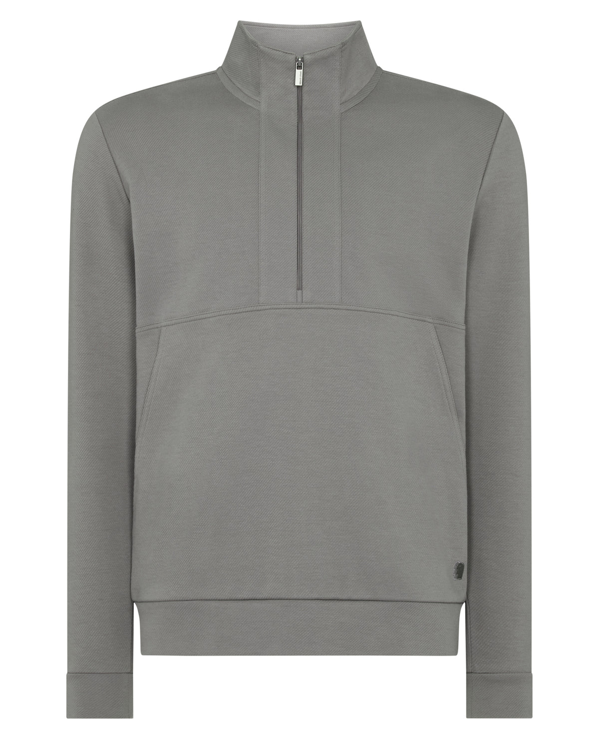 Man wearing a grey Half-Zip Jersey Sweatshirt