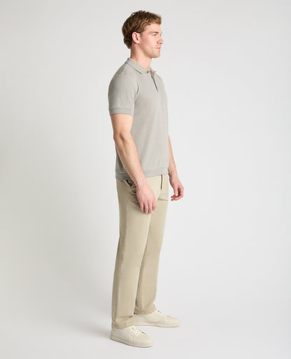 Cable Patterned Cotton Polo Shirt